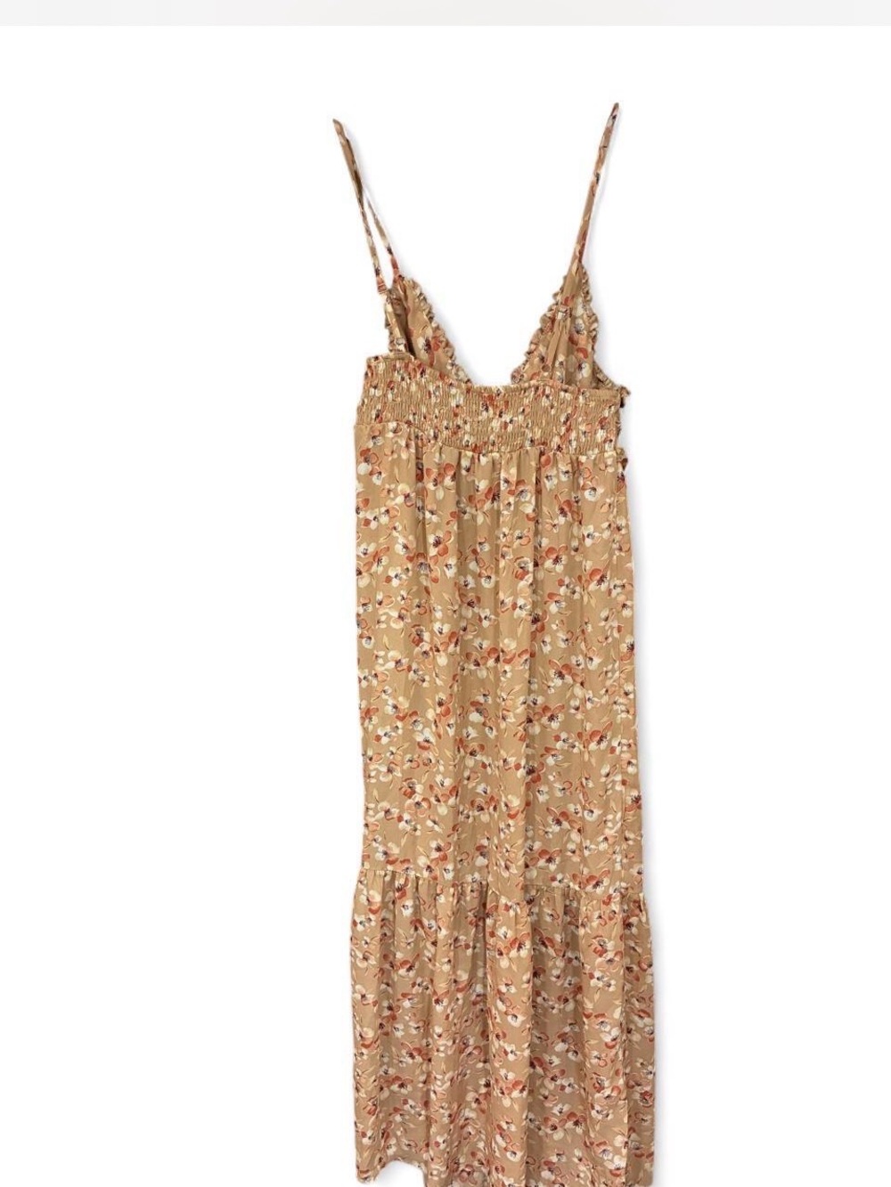 Source Unknown Floral Maxi Dress in Beige and Rust